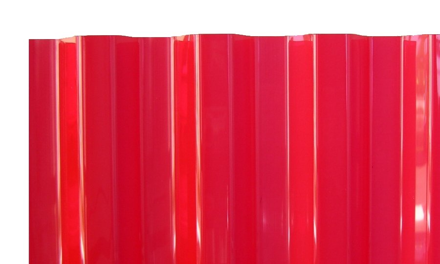 PVC Wellplatten rot transparent trapez 0,9 mm- 200 x 109 cm
