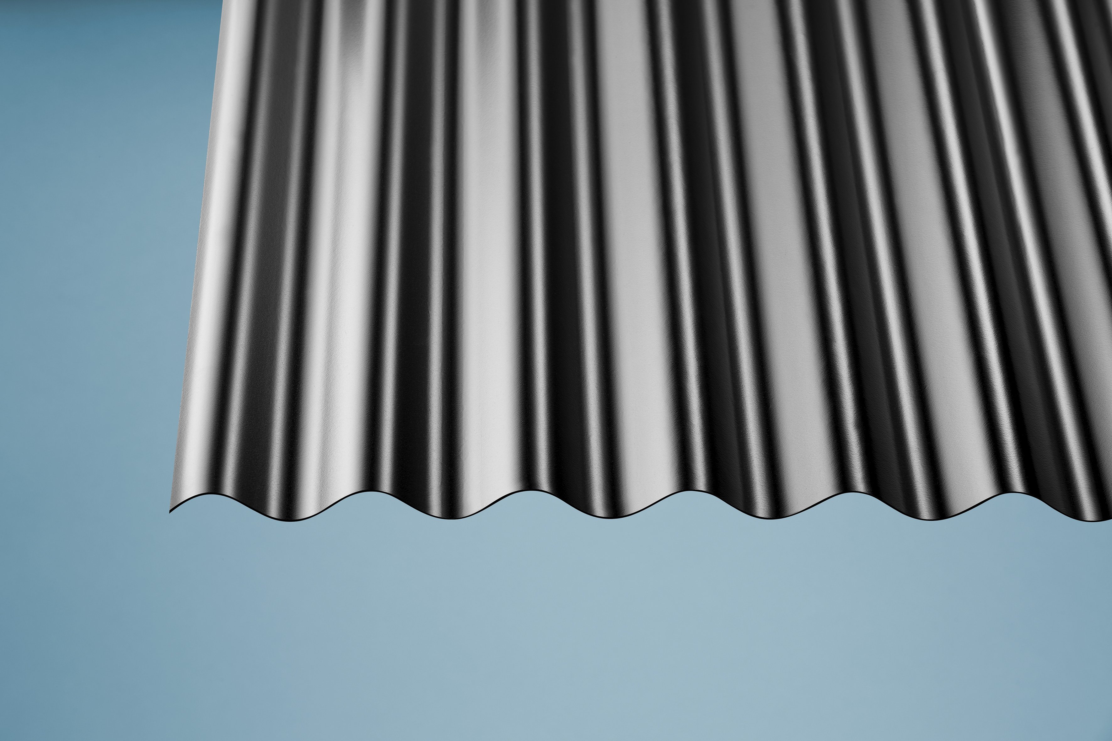 PVC Wellplatte schwarz Sinus 76/18 HART PVC WBS - 200 x 90 cm