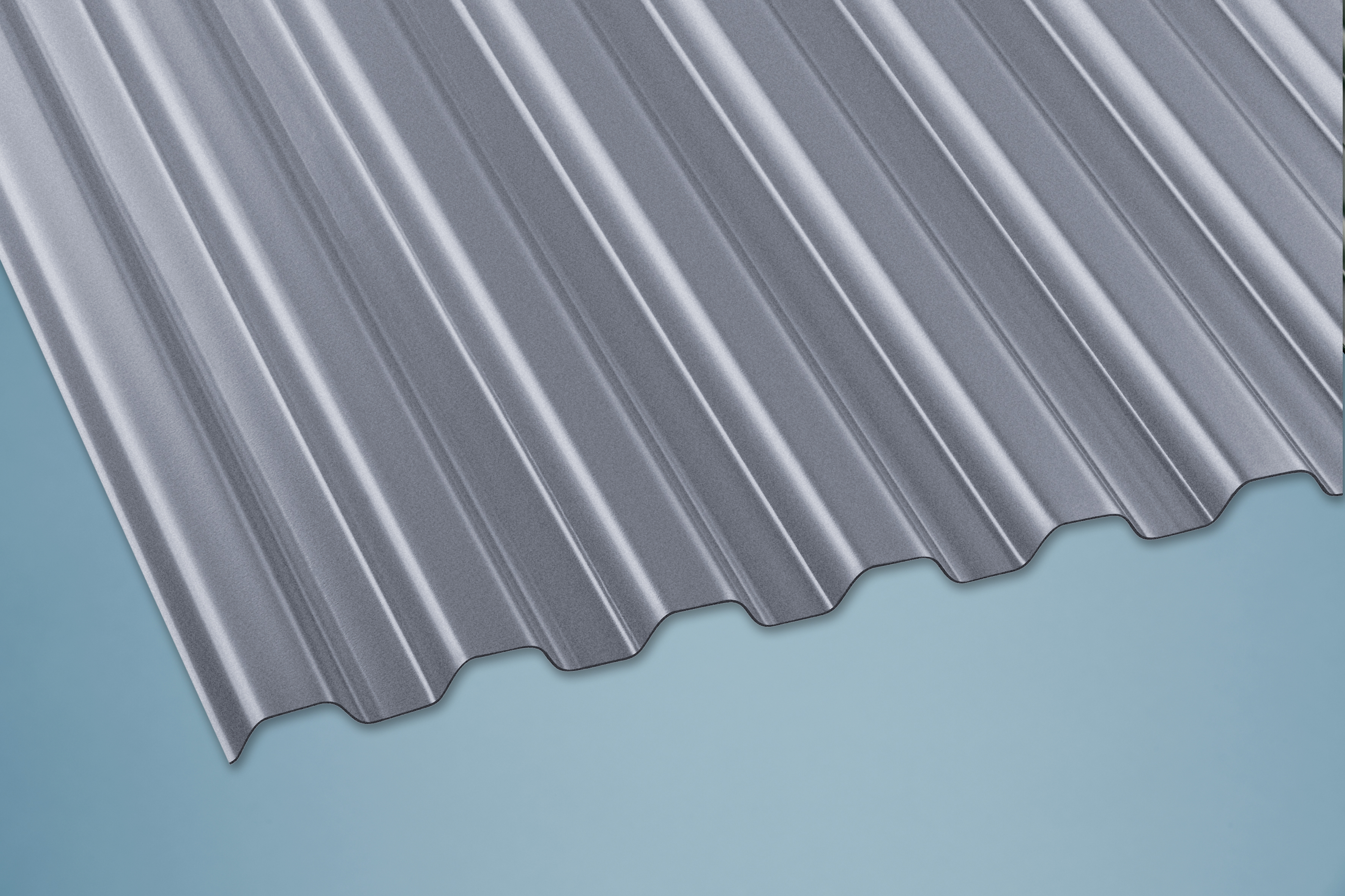 PVC Wellplatten 0,9 mm grau - 200 x 109 cm