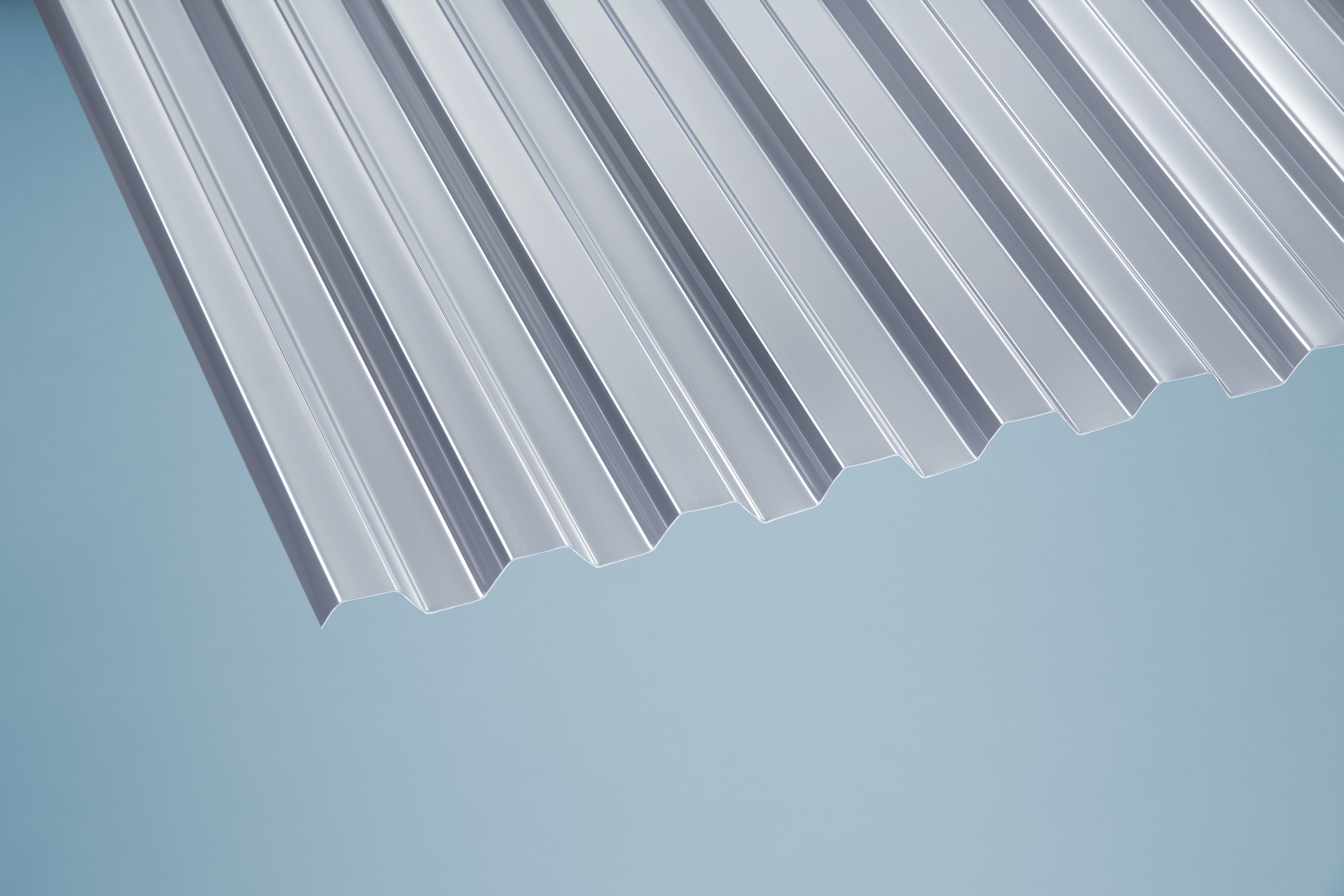 PET Wellplatten Trapez 76/18 klar - 300 x 104,5 cm