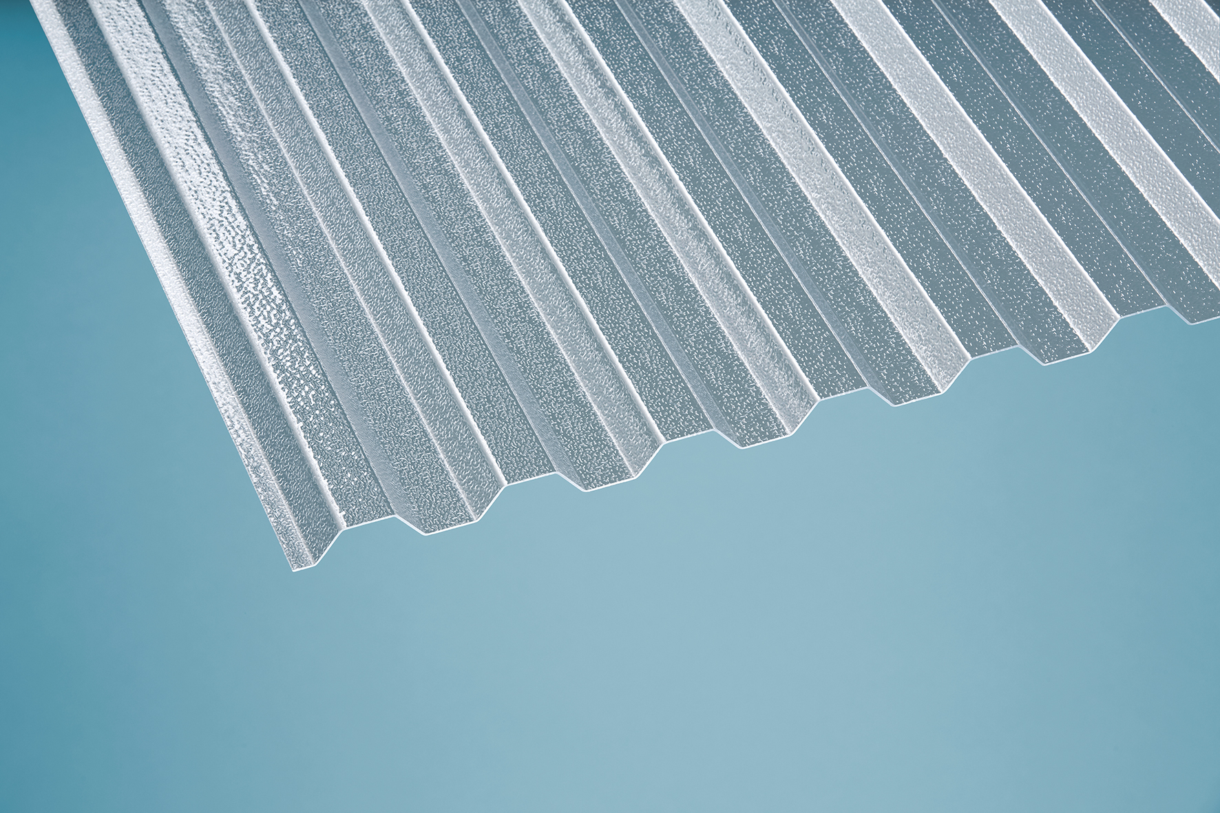 Polycarbonat Wellplatten Trapez 76/18 gekräuselt 1,3 mm