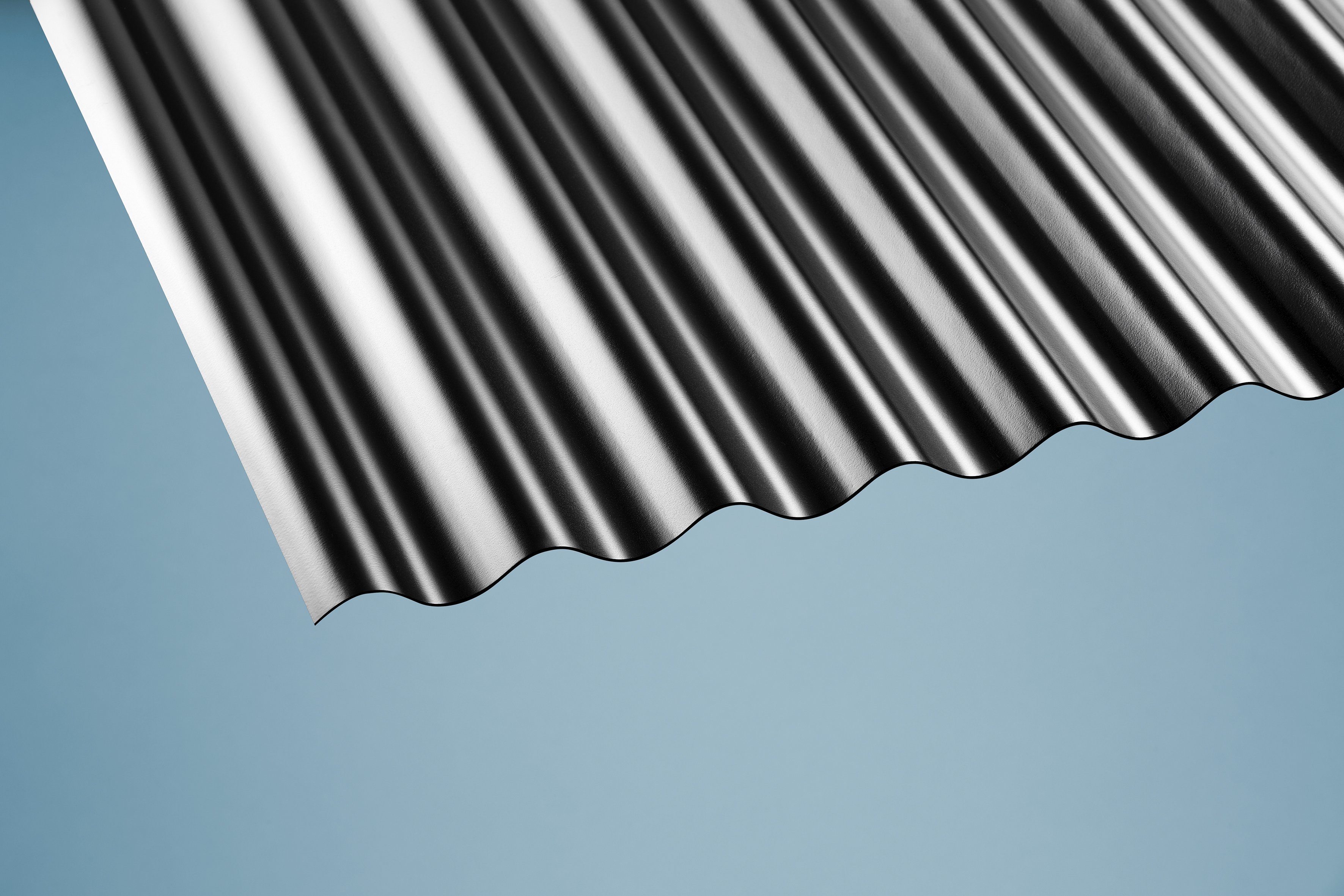 PVC Wellplatte schwarz Sinus 76/18 HART PVC WBS - 200 x 90 cm