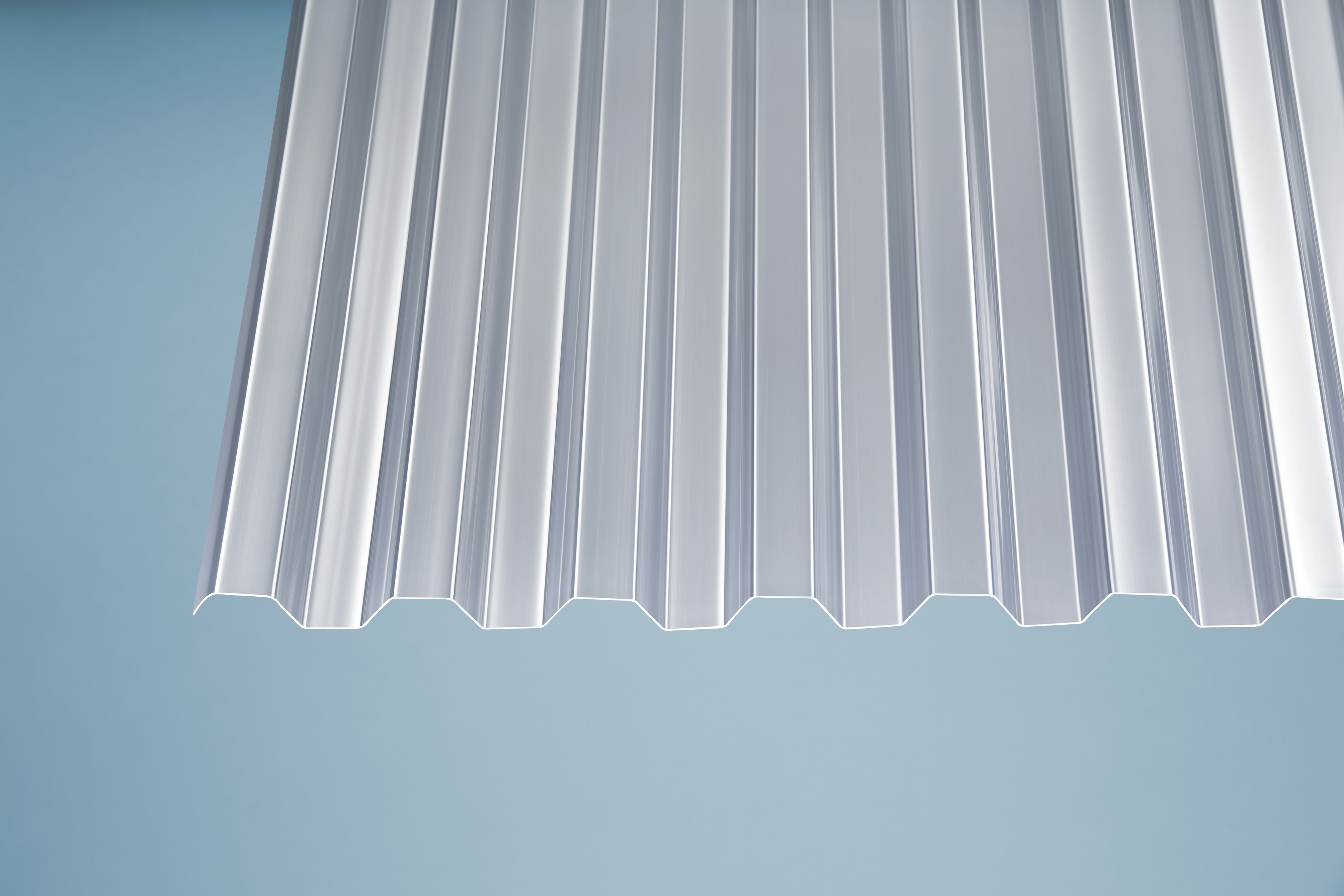 PET Wellplatten Trapez 76/18 klar - 300 x 104,5 cm